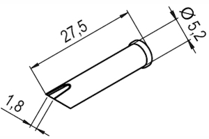 ERSADUR LF-Lötspitze - V-Kerbe - 2.4 mm