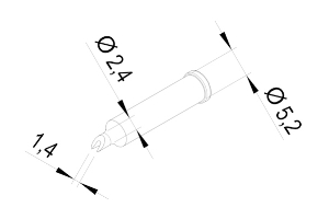 ERSADUR LF-Lötspitze - V-Kerbe - 2.4 mm