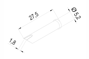 ERSADUR LF-Lötspitze - V-Kerbe - 5.2 mm
