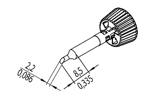 ERSADUR LF-Lötspitze, angeschrägt  2.2 mm ø