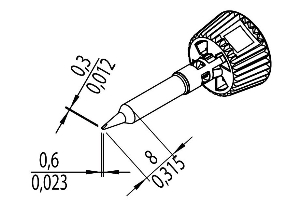 ERSADUR LF-Lötspitze, meißelförmig  0.6 mm