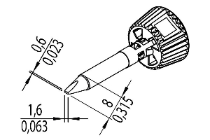 ERSADUR LF-Lötspitze, meißelförmig  1.6 mm