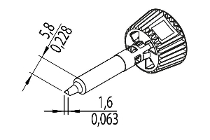 ERSADUR LF-Lötspitze, asymetrisch, meißelförmig 1.6 mm