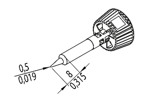 ERSADUR LF-Lötspitze, bleistiftspitz 0.5 mm ø