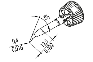 ERSADUR LF-Lötspitze, bleistiftspitz 0.4 mm ø