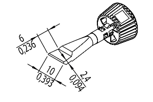 ERSADUR LF-Lötspitze, Wick-Tip 10.0 x 2.4 mm