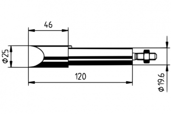 Vernickelte-Lötspitze, meißelförmig verstärkt 25.0 mm