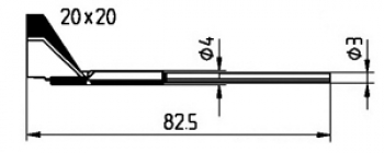 ERSADUR-Entlötspitzenpaar, 90° Winkel, Schenkellänge 20.0 mm