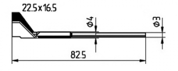 ERSADUR-Entlötspitzenpaar, 90° Winkel, Schenkellänge 22.5 x 16.5 mm