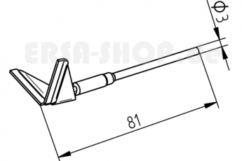 ERSADUR LF-Entlötspitzenpaar, 90° Winkel, Schenkellänge 25.0 mm