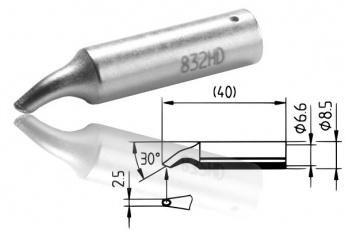 ERSADUR-Lötspitze, Hohlkehle 2.5 mm ø