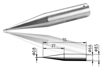 ERSADUR-Lötspitze, bleistiftspitz 0.8 mm Ø