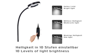 Lupenleuchte 3D mit Klemmfuß - USB