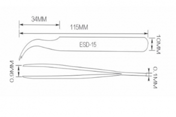 ESD-Pinzette - bleistiftspitz - TYP ESD15 - antistatisch