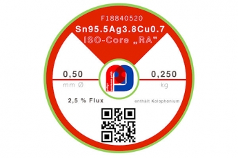 Lötdraht ISO-Core® RA Sn95.5Ag3.8Cu0.7 - Ø 0.50 mm - 250 gr