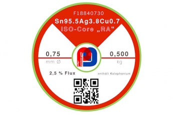 Lötdraht ISO-Core® RA Sn95.5Ag3.8Cu0.7 - Ø 0.70 mm - 500 gr