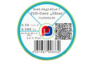 Lötdraht ISO-Core Clear Sn95.5Ag3.8Cu0.7 - Ø 0.50 mm - 500 g