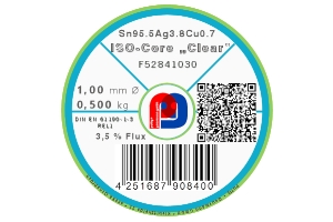 Lötdraht ISO-Core Clear Sn95.5Ag3.8Cu0.7 - Ø 1.00 mm - 500 g
