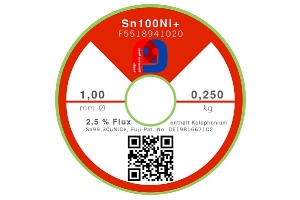 Lötdraht Sn99Cu0.7NiGe - Ø 1.00 mm - 250 gr