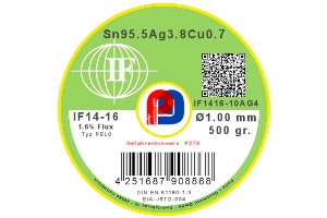 Interflux IF 14-16 - Sn95.5Ag3.8Cu0.7 - 1.00 mm ø - 500 gr