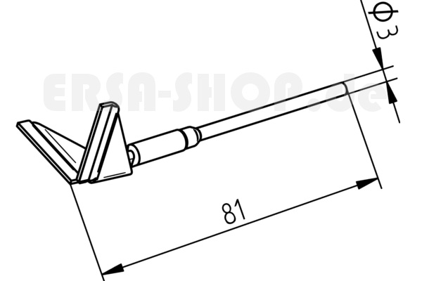 ERSADUR LF-Entlötspitzenpaar, 90° Winkel, Schenkellänge 25.0 mm