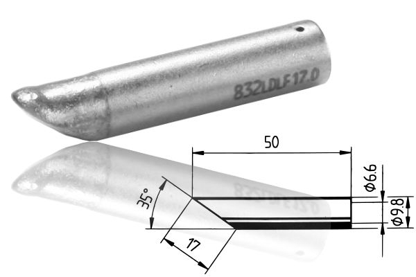 ERSADUR LF-Lötspitze, angeschrägt 17.0 mm