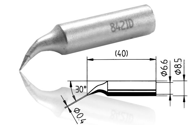 ERSADUR-Lötspitze, bleistiftspitz 0.4 mm ø