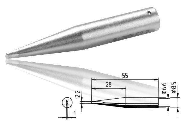 ERSADUR LF-Lötspitze, meißelförmig 2.2 mm