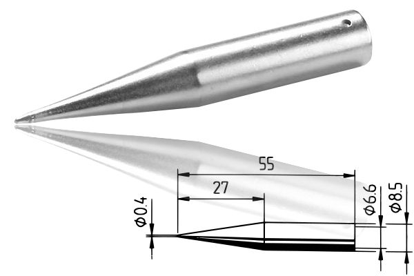 ERSADUR LF-Lötspitze, bleistiftspitz 0.4 mm ø