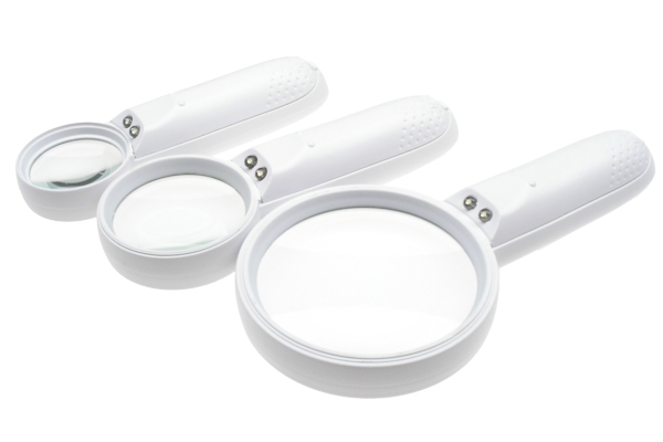 Handlupe mit LED-Licht, 15x
