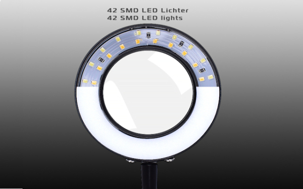 Lupenleuchte 3D mit Klemmfuß - USB
