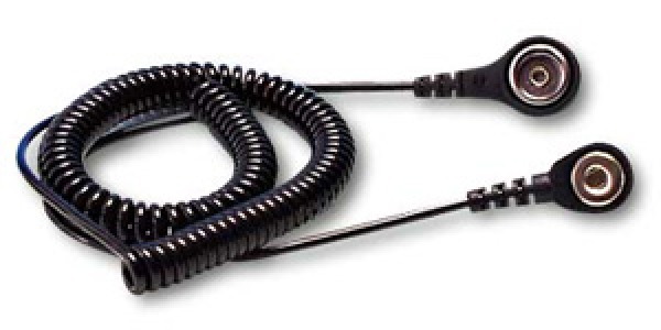 ESD Armband-Spiralverbindungsleitung
1.5 m Leitung mit 10 mm Druckknopfbuchse zu 4 mm Druckknopfbuchse