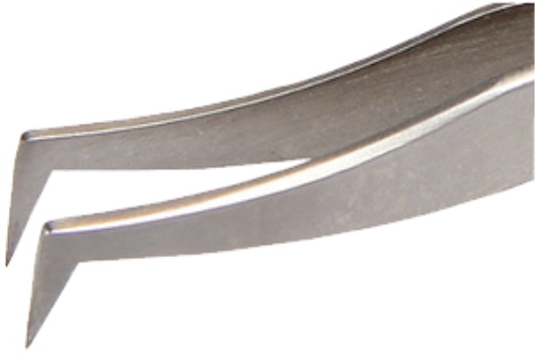 Edelstahl-Pinzette - bleistiftspitz - abgewinkelt - TYP BST-6A