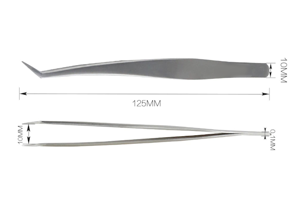 Edelstahl-Pinzette - bleistiftspitz - abgewinkelt - TYP BST-152SA