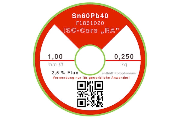 Lötdraht ISO-Core® RA Sn60Pb40 - Ø 1.00 mm - 250 gr