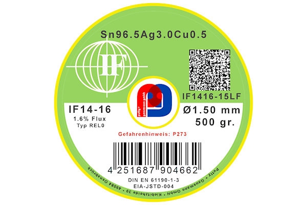 Interflux IF 14-16 - Sn96.5Ag3.0Cu0.5 - 1.50 mm ø - 500 gr