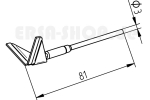 ERSADUR LF-Entlötspitzenpaar, 90° Winkel, Schenkellänge 25.0 mm