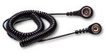 ESD Armband-Spiralverbindungsleitung1.5 m Leitung mit 10 mm Druckknopfbuchse zu 4 mm Druckknopfbuchse